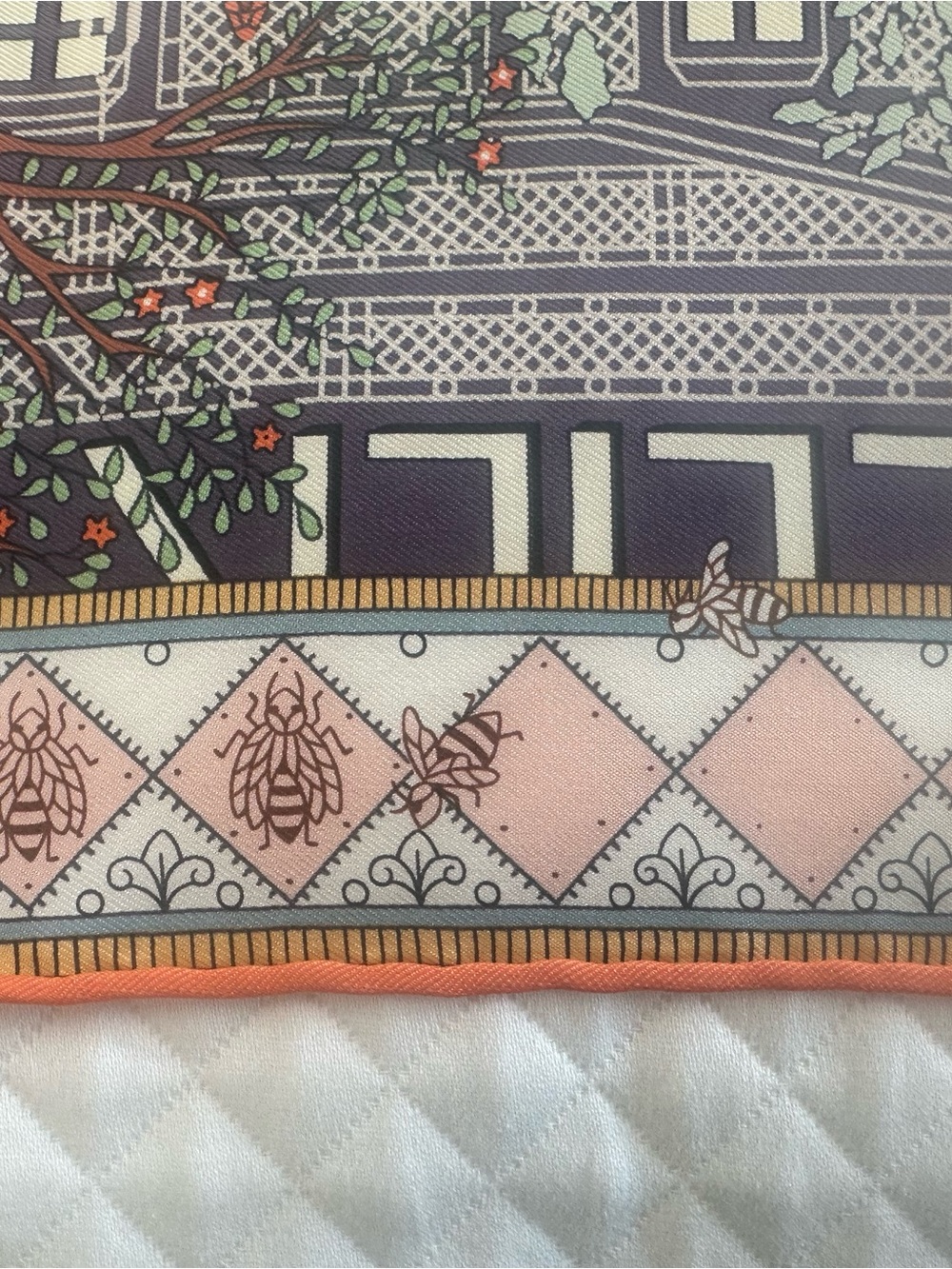 Hermes carre 90 silk scarf objects de curiosite new in box blue and orange motif - Picture 4 of 14